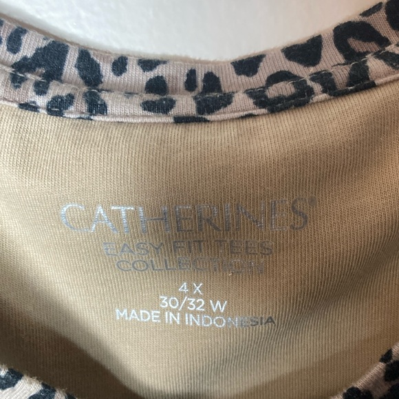 Catherines Black and Brown 3/4 Sleeve Boxy Tunic - Picture 2 of 3